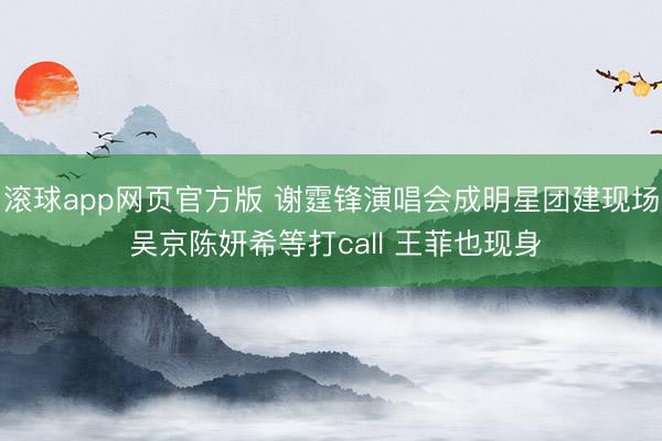 滚球app网页官方版 谢霆锋演唱会成明星团建现场 吴京陈妍希等打call 王菲也现身