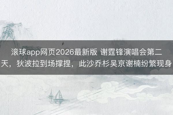 滚球app网页2026最新版 谢霆锋演唱会第二天,狄波拉到场撑捏,此沙乔杉吴京谢楠纷繁现身