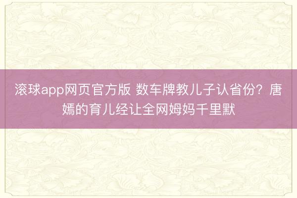 滚球app网页官方版 数车牌教儿子认省份?唐嫣的育儿经让全网姆妈千里默