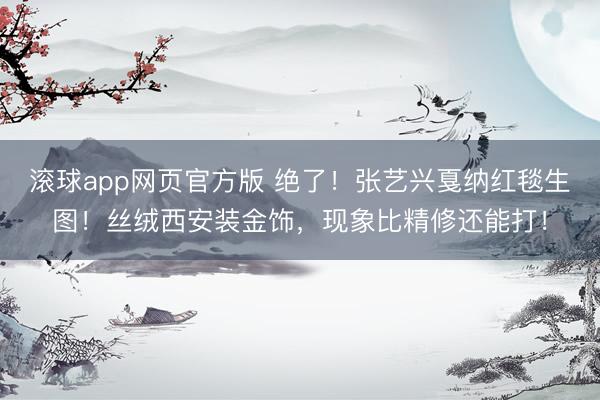 滚球app网页官方版 绝了!张艺兴戛纳红毯生图!丝绒西安装金饰,现象比精修还能打!