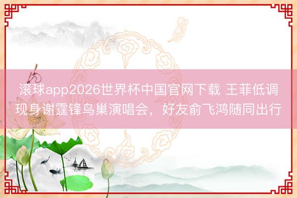 滚球app2026世界杯中国官网下载 王菲低调现身谢霆锋鸟巢演唱会,好友俞飞鸿随同出行