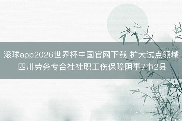 滚球app2026世界杯中国官网下载 扩大试点领域 四川劳务专合社社职工伤保障阴事7市2县