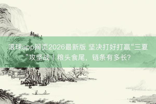 滚球app网页2026最新版 坚决打好打赢“三夏”攻坚战|粮头食尾,链条有多长?