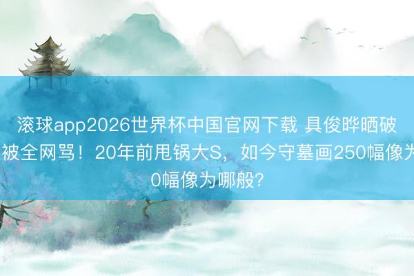 滚球app2026世界杯中国官网下载 具俊晔晒破旧爱巢被全网骂！20年前甩锅大S，如今守墓画250幅像为哪般？